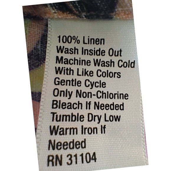 Kaari Blue Top S Small Peach Pink Tropical Leaf Print Linen Blend Cutout Tank - Picture 5 of 5